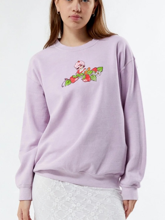 Strawberry Shortcake Tops - Lilac Floral Strawberry Shortcake Sweater
